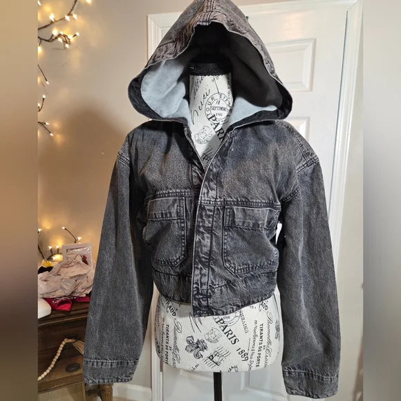 NWOT Etica Mansfield Denim Hoodie By Free People - Picture 3 of 8